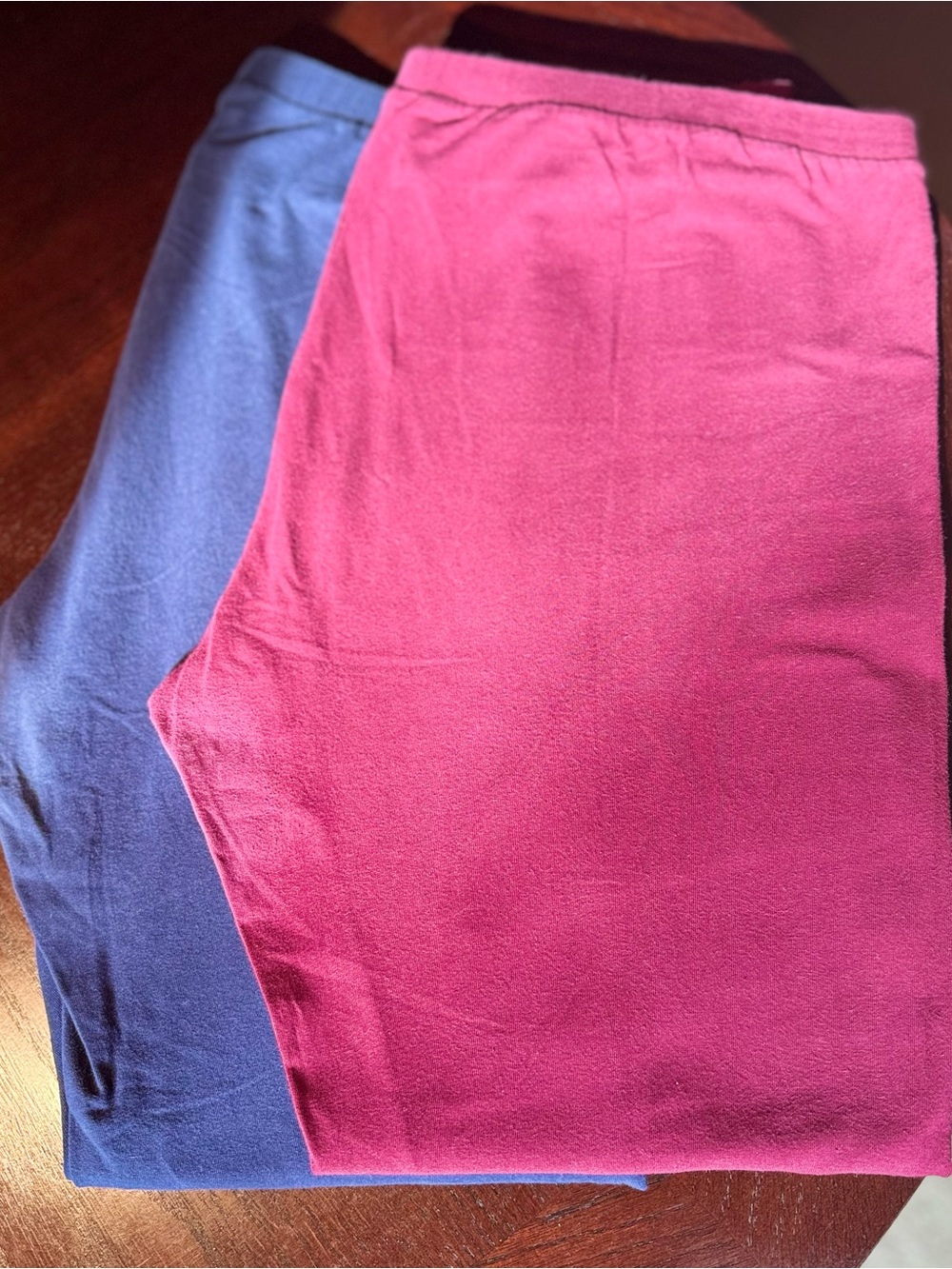 Pair of Ava & Viv Maroon and Navy Blue Stretch Leggings Duo 2X
